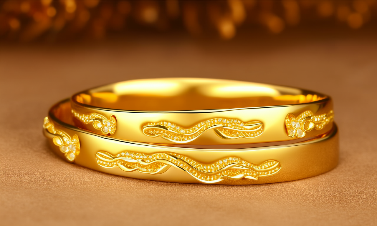 黄金情侣手链图片